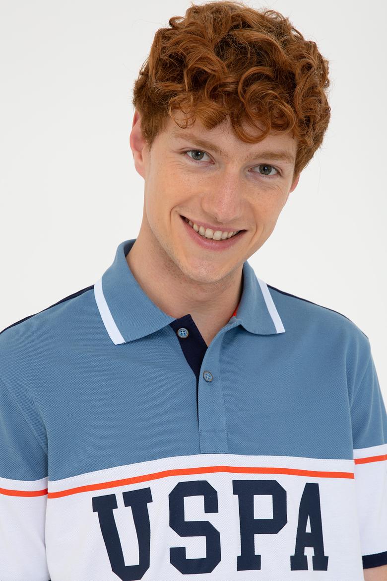 Erkek İndigo Polo Yaka T-Shirt - 50232558031