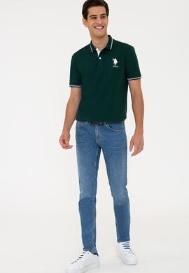 Erkek Koyu Yeşil Basic Tişört - 50238185016