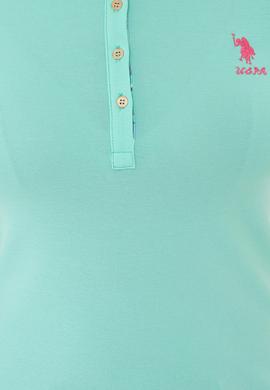 Kadın Mint Basic Polo Yaka Tişört - 50233223045