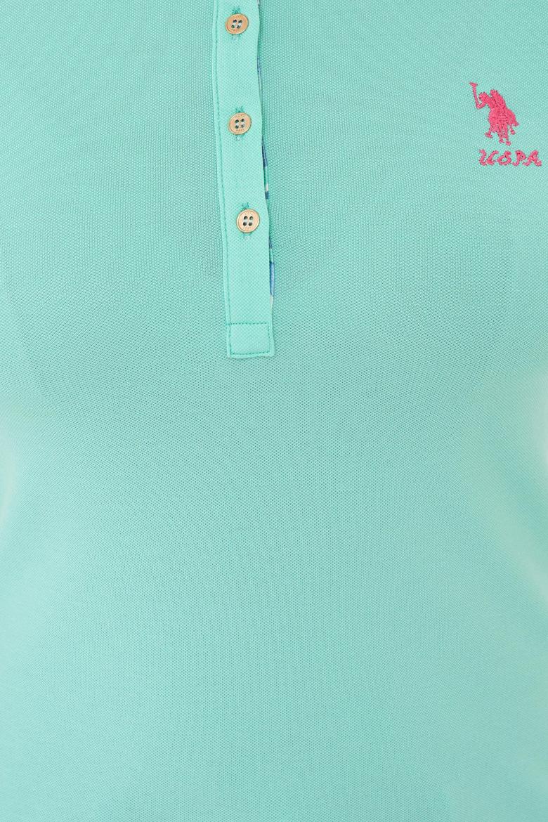 Kadın Mint Basic Polo Yaka Tişört - 50233223045