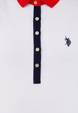 Kadın Beyaz Basic Polo Yaka Tişört - 50239598008