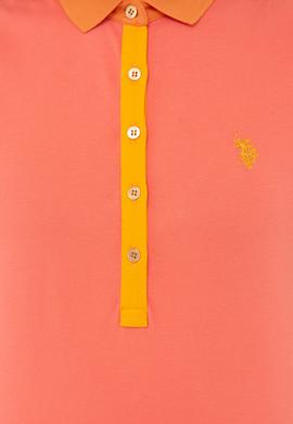 Kadın Nar Çiçeği Basic Polo Yaka Tişört - 50239598024