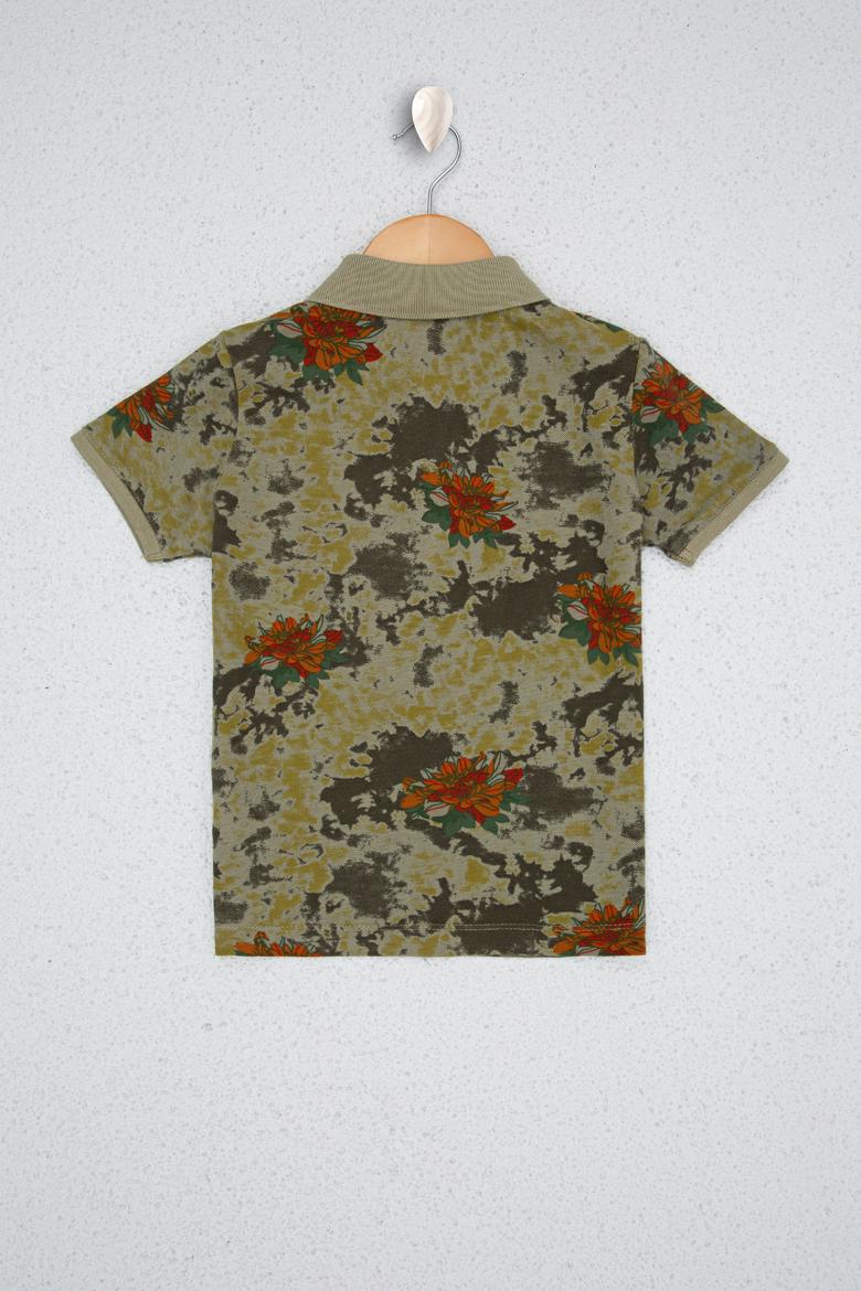 Erkek Çocuk Yeşil Polo Yaka Tişört - 50220379014