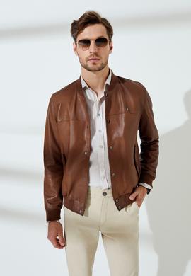 Erkek Taba Deri Mont - 50235509001