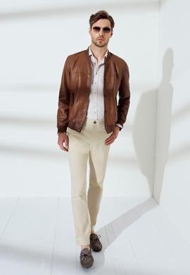 Erkek Taba Deri Mont - 50235509001