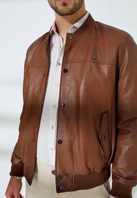 Erkek Taba Deri Mont - 50235509001