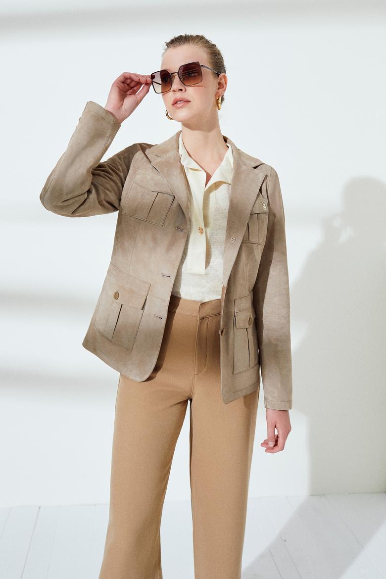 Kadın Taş Deri Ceket - 50235243002