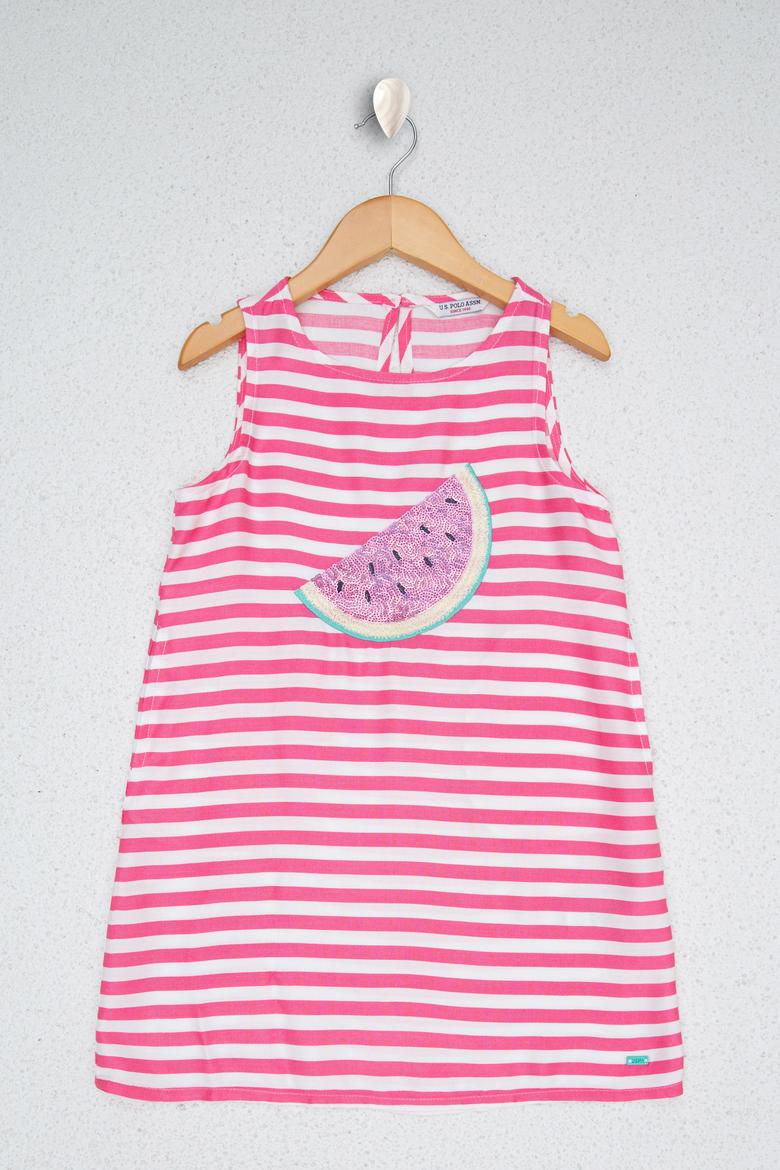 Kız Çocuk Pembe Dokuma Elbise