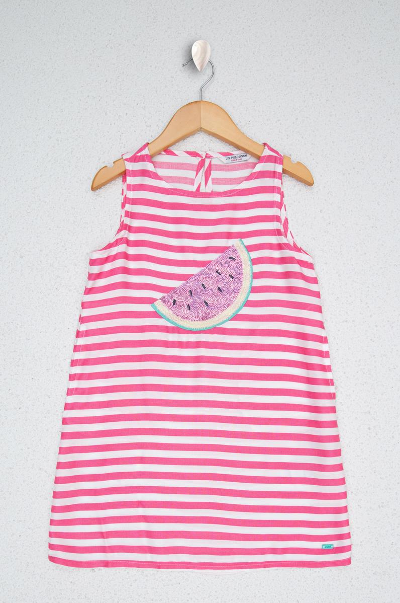 Kız Çocuk Pembe Dokuma Elbise