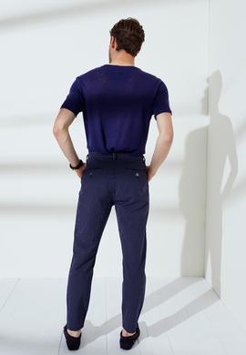 Erkek Çizgili Lacivert Chinos - 50232740003