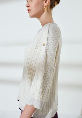 Kadın Krem Triko Kazak - 50235315021