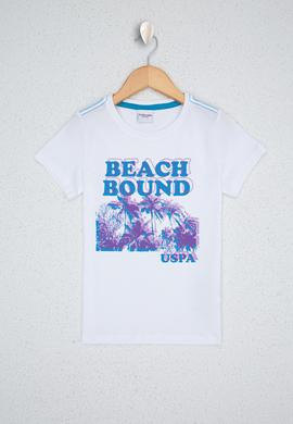 Çocuk Beyaz Bisiklet Yaka Tişört - 50232578025