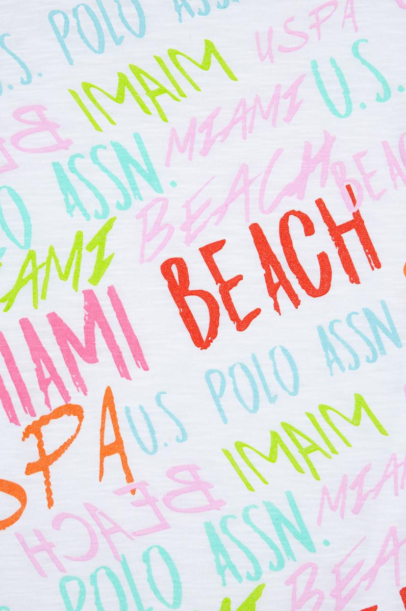 Kız Çocuk Beyaz Bisiklet Yaka Tişört