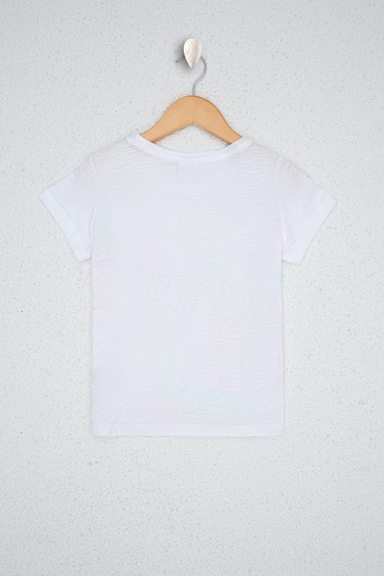 Çocuk Beyaz Bisiklet Yaka Tişört - 50234803011