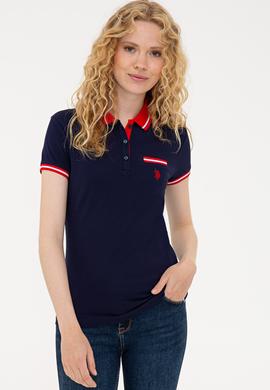 Kadın Lacivert Polo Yaka T-Shirt - 50238075012