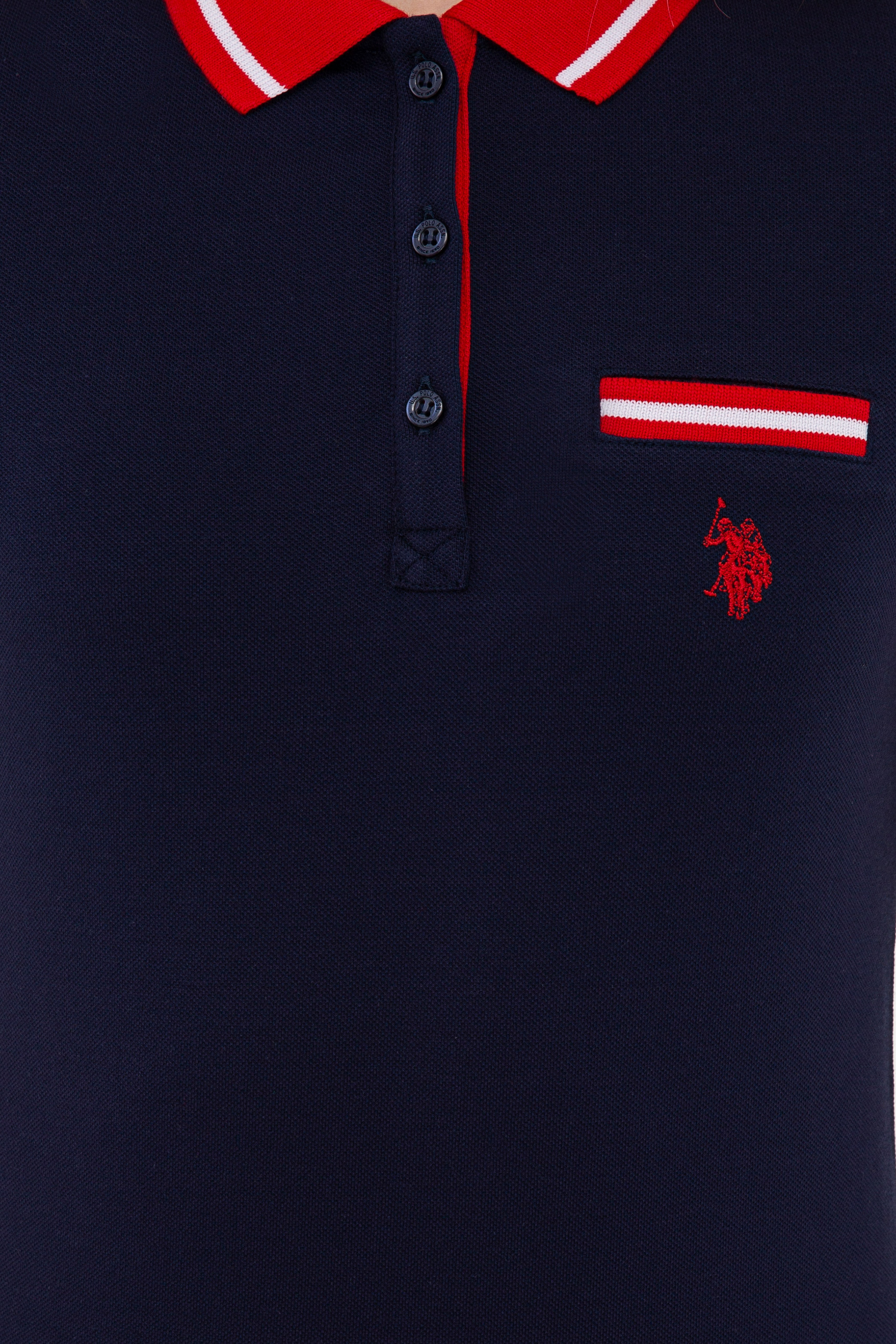 Kadın Lacivert Polo Yaka T-Shirt - Image 6