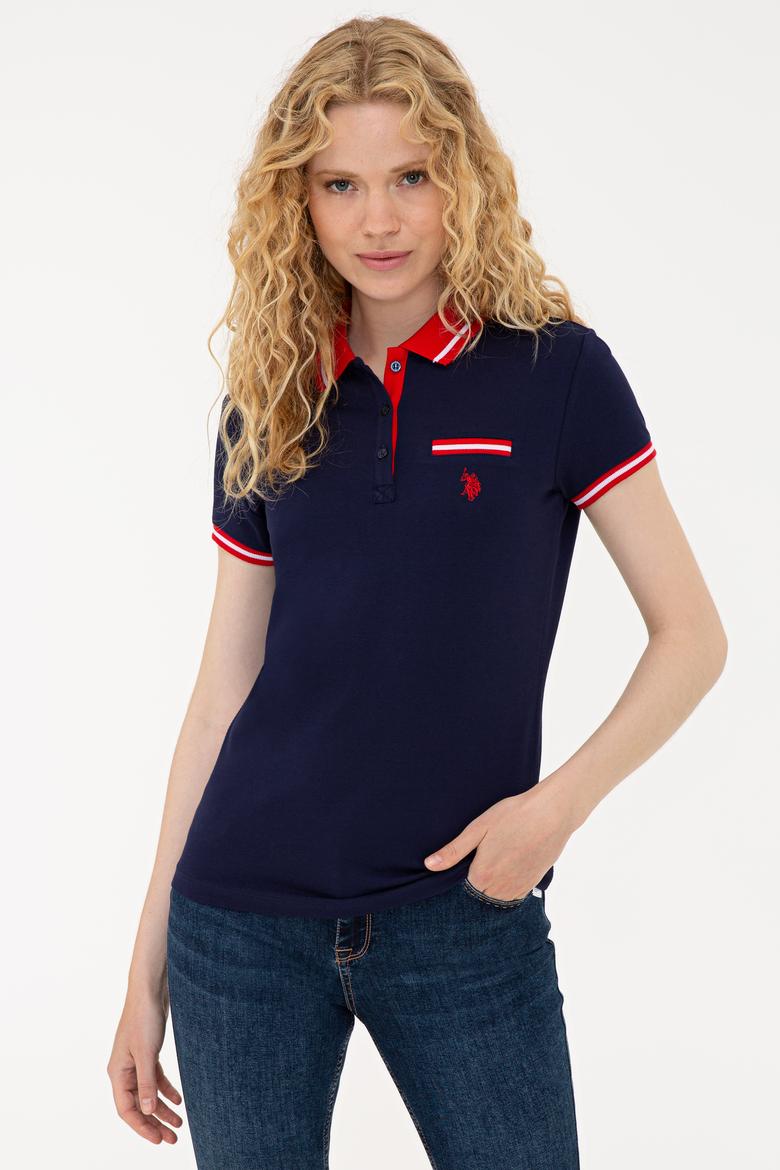 Kadın Lacivert Polo Yaka T-Shirt
