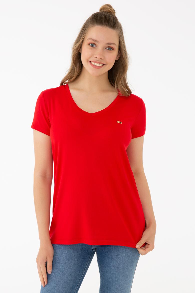 Kadın Kırmızı Basic Tişört
