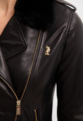 Kadın Siyah Deri Ceket - 50231361002