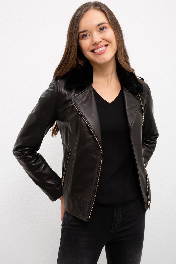 Kadın Siyah Deri Ceket