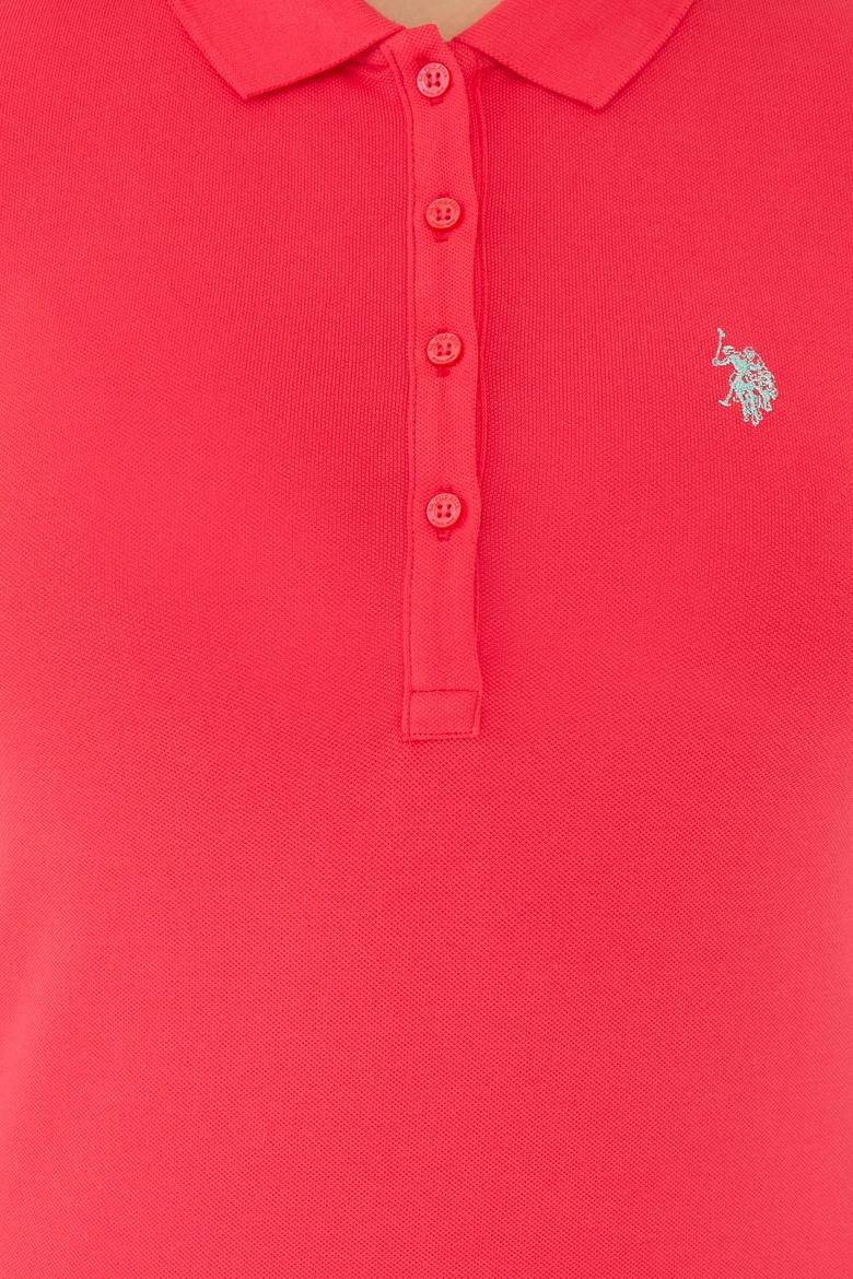 Kadın Kırmızı Basic Polo Yaka Tişört - 50234714144