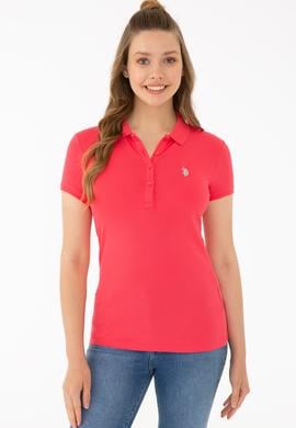 Kadın Kırmızı Basic Polo Yaka Tişört - 50234714144