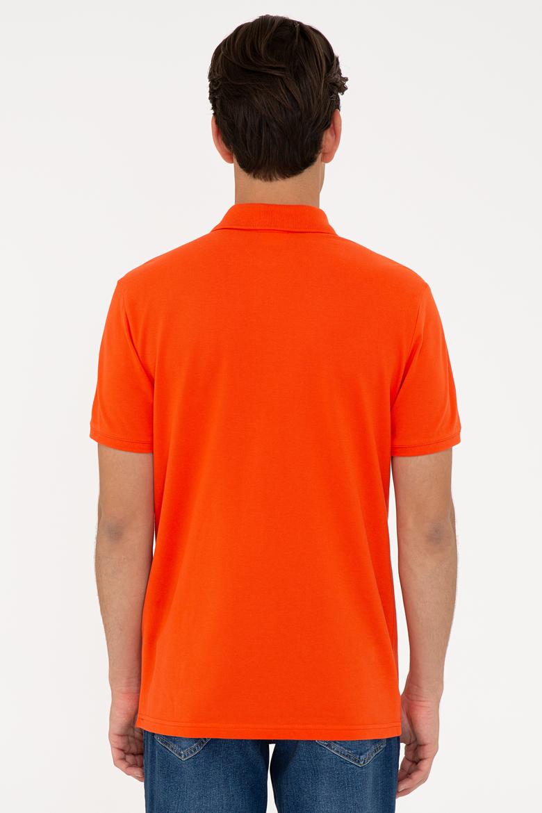 Erkek Koyu Nar Çiçeği Basic Polo Yaka Tişört - 50232303270