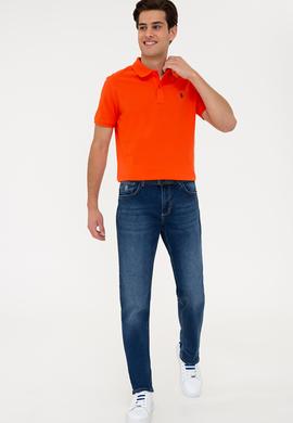 Erkek Koyu Nar Çiçeği Basic Polo Yaka Tişört - 50232303270