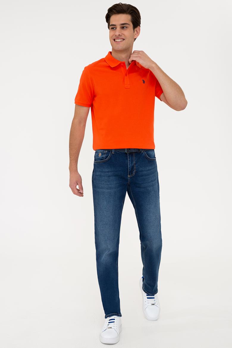 Erkek Koyu Nar Çiçeği Basic Polo Yaka Tişört - 50232303270