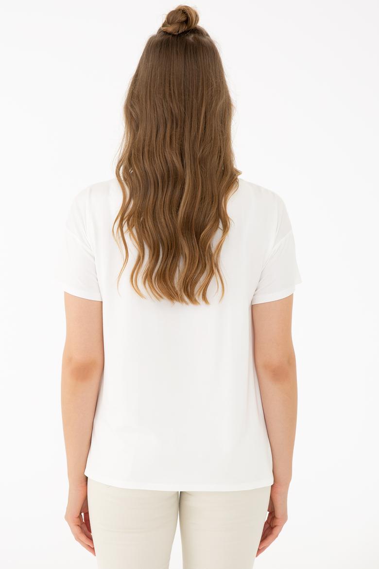 Kadın Beyaz Tişört - 50221694007