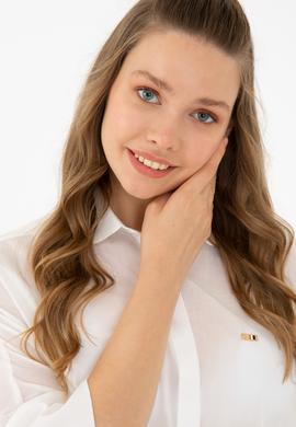 Kadın Beyaz Uzun Kollu Gömlek - 50218815012