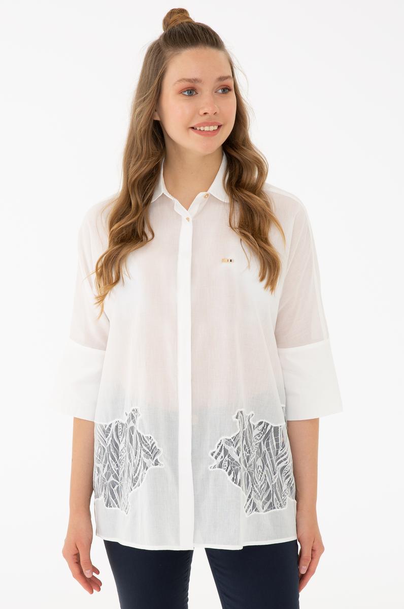 Kadın Beyaz Uzun Kollu Gömlek