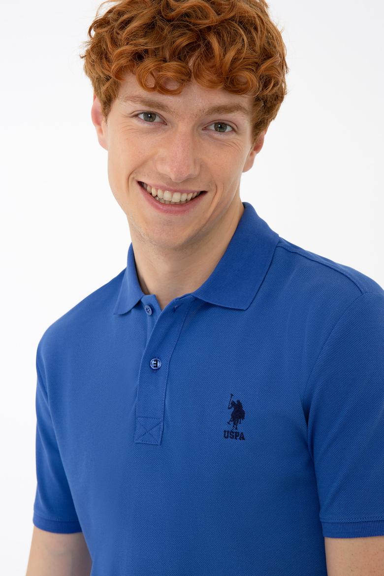 Erkek Saks Polo Yaka Basic T-Shirt - 50222632368