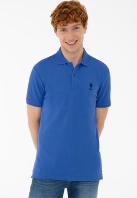 Erkek Saks Polo Yaka Basic T-Shirt - 50222632368