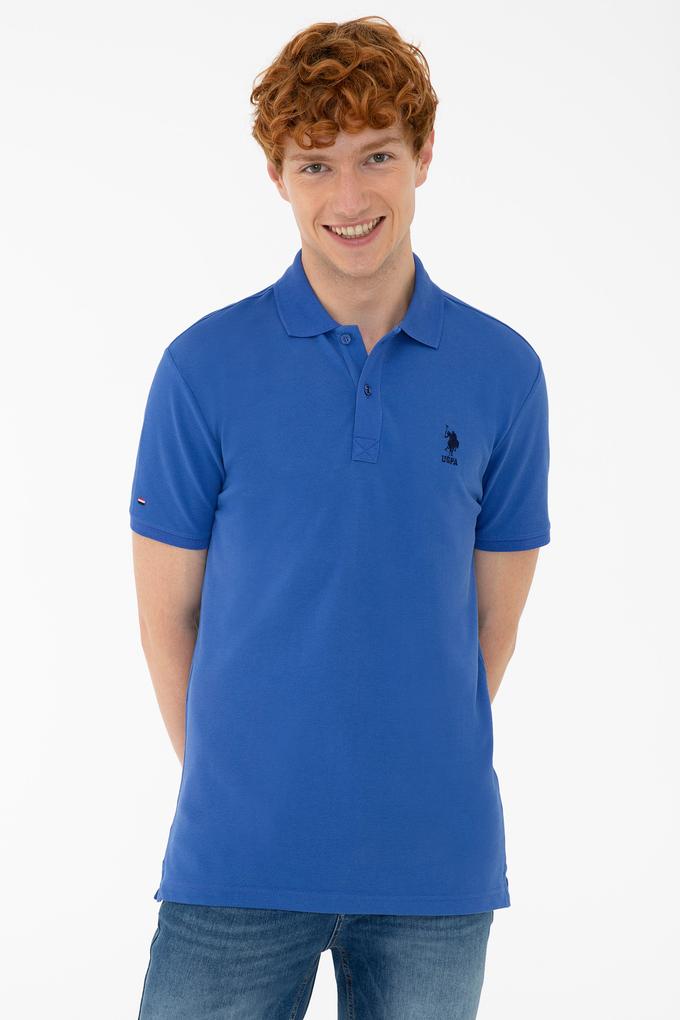 Erkek Saks Polo Yaka Basic T-Shirt