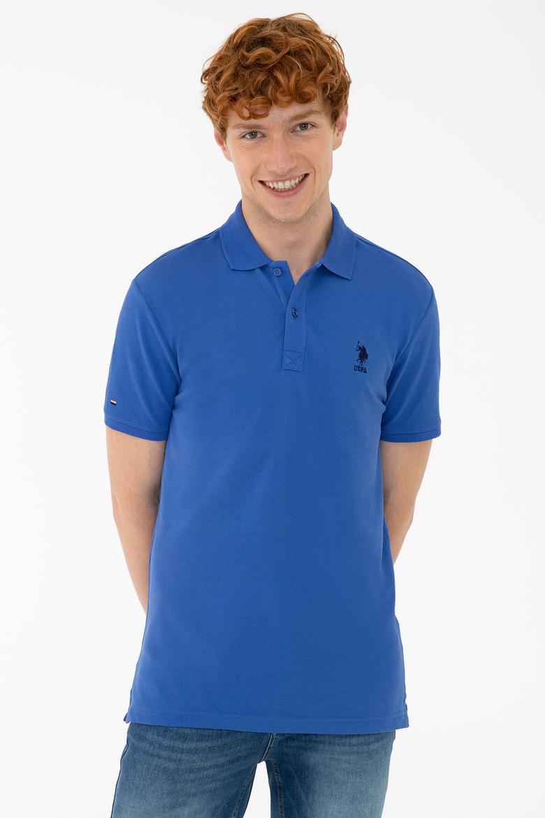 Erkek Saks Polo Yaka Basic T-Shirt