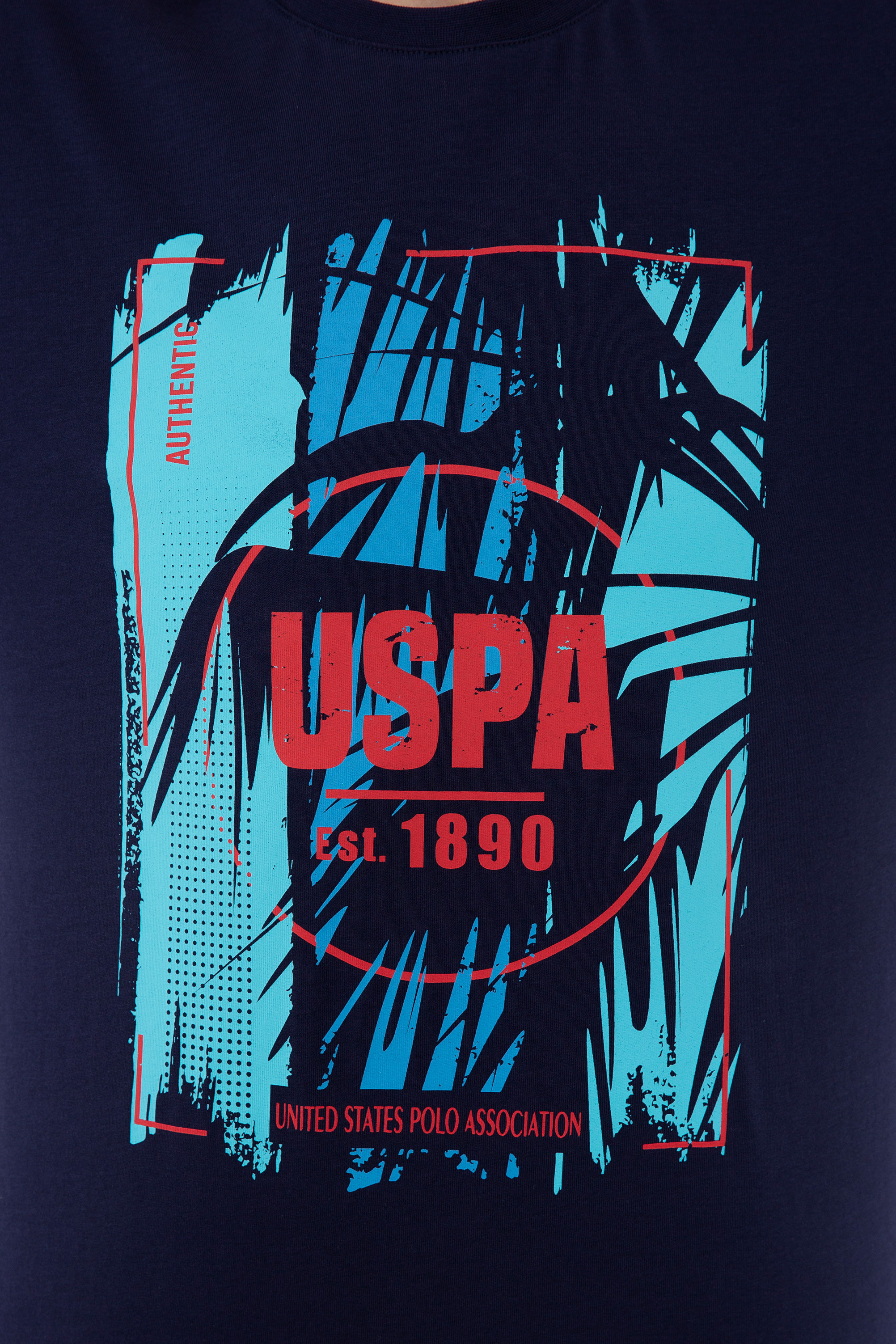 Erkek Lacivert Bisiklet Yaka T-Shirt - Image 4