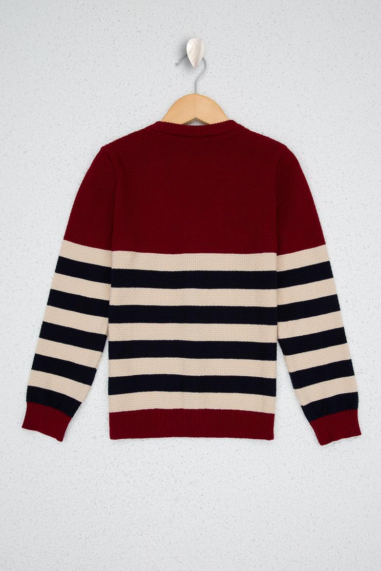 Erkek Çocuk Bordo Triko Hırka - 50223376013