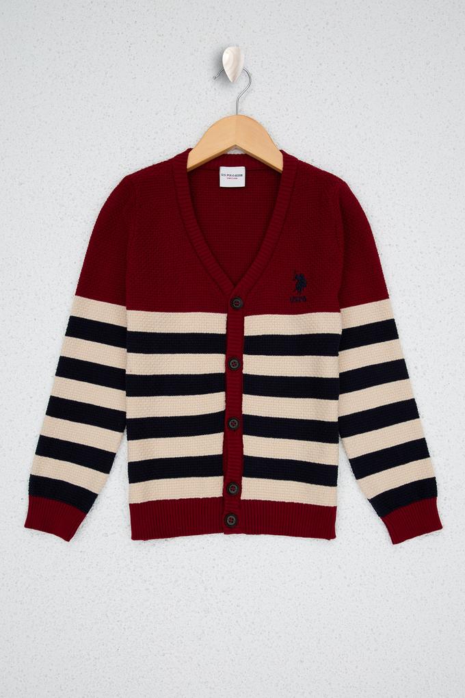 Erkek Çocuk Bordo Triko Hırka