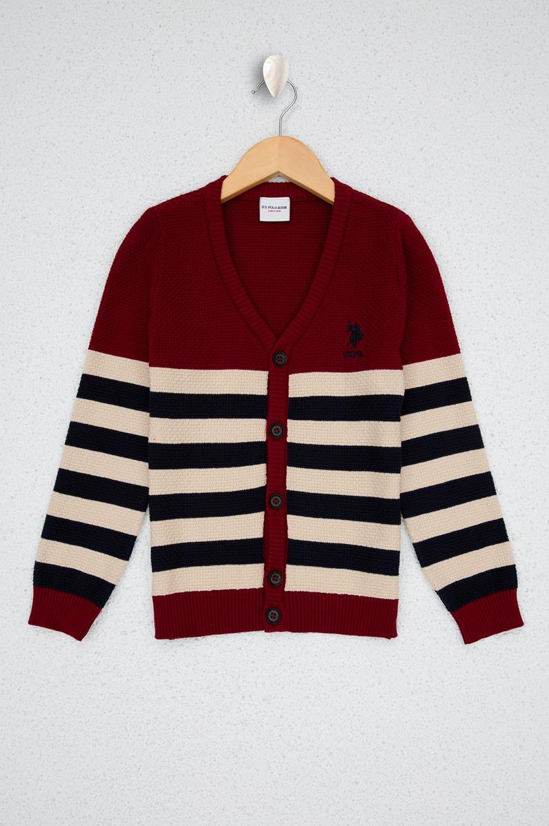 Erkek Çocuk Bordo Triko Hırka