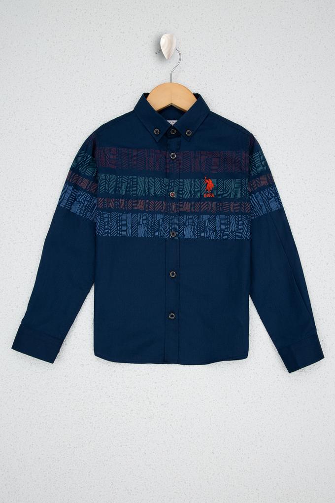 Erkek Çocuk Lacivert Gömlek Uzunkol