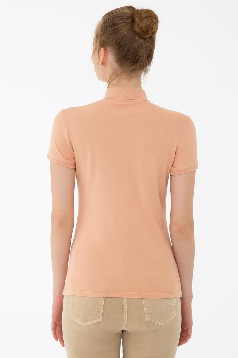 Kadın Pudra Polo Yaka Tişört - 50217832014
