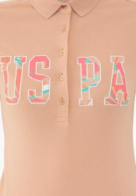 Kadın Pudra Polo Yaka Tişört - 50217832014