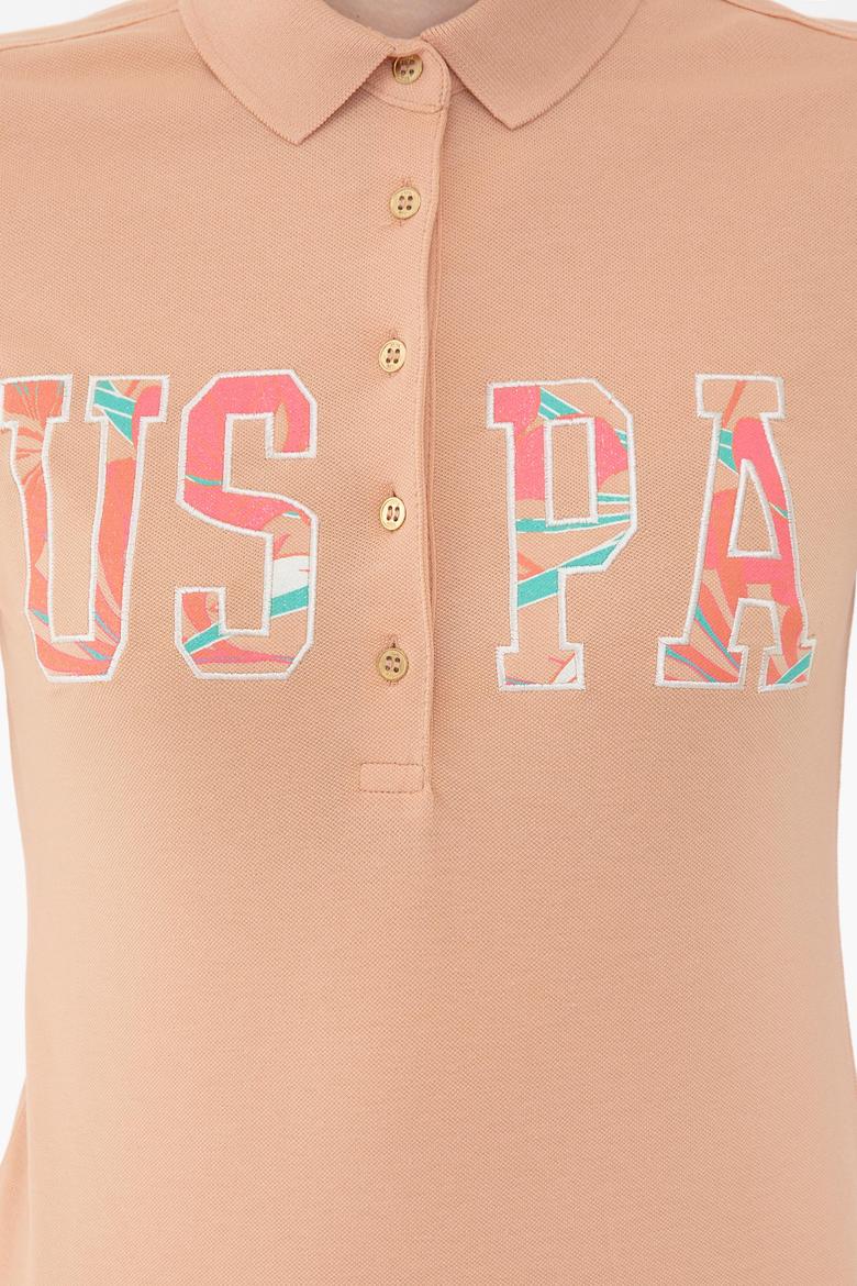 Kadın Pudra Polo Yaka Tişört - 50217832014