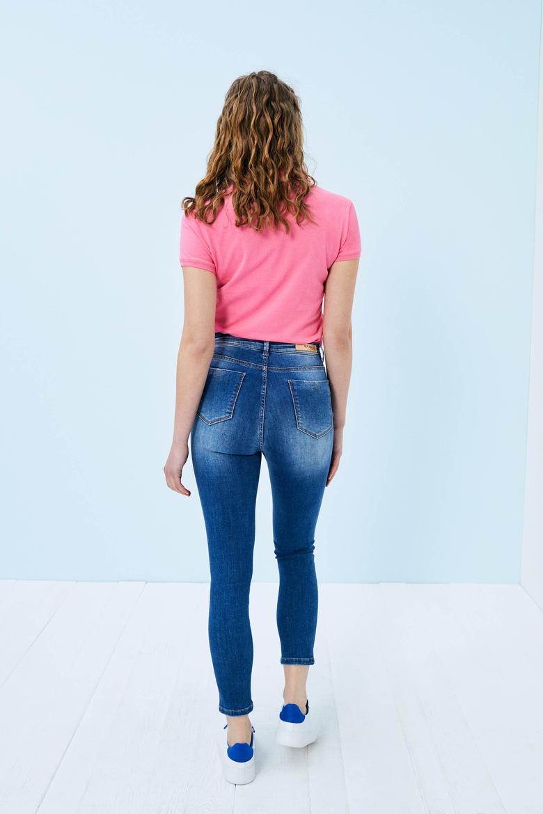 Kadın Mavi Jean Pantolon - 50232676002