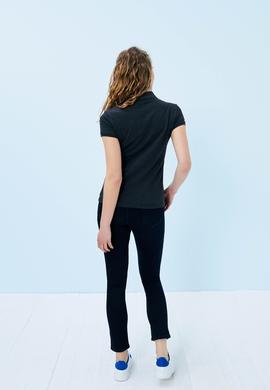 Kadın Siyah Basic Polo Yaka Tişört - 50232629014