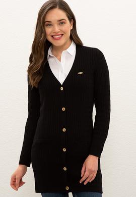 Kadın Siyah Triko Hırka - 50224976028