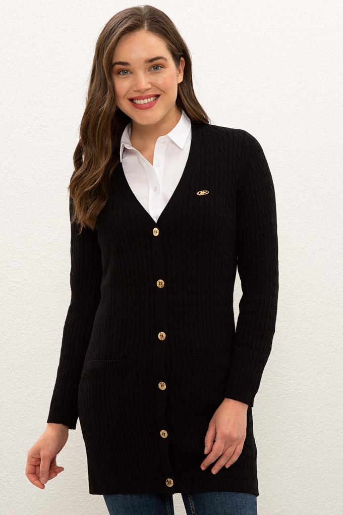 Kadın Siyah Triko Hırka