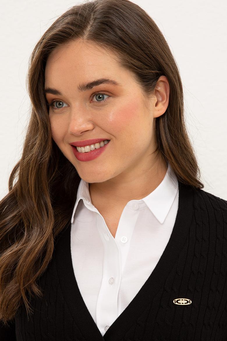 Kadın Siyah Triko Hırka - 50224976028