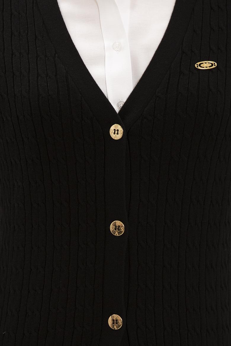 Kadın Siyah Triko Hırka - 50224976028